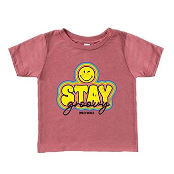 SmileyWorld Stay Groovy - Toddler Short Sleeve Graphic T-Shirt