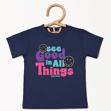 SmileyWorld See Good In All Things - Toddler Short Sleeve Graphic T-Shirt