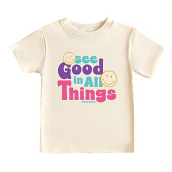 SmileyWorld See Good In All Things - Toddler Short Sleeve Graphic T-Shirt