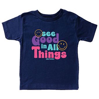 SmileyWorld See Good In All Things - Toddler Short Sleeve Graphic T-Shirt