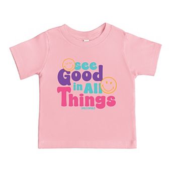 SmileyWorld See Good In All Things - Toddler Short Sleeve Graphic T-Shirt