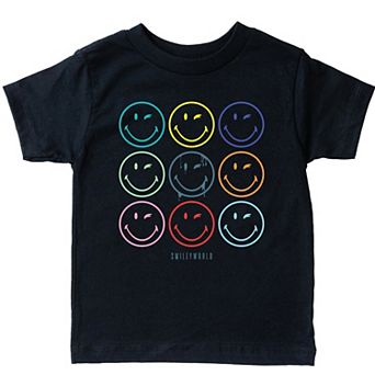 SmileyWorld Wink Rainbow Swirl - Toddler Short Sleeve Graphic T-Shirt