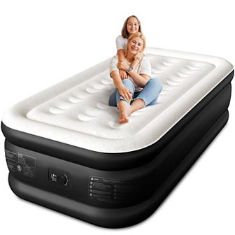 Twin XL Air Mattress Built-in Pump, 18" High, Leak-Tested, Fast Inflate, 500 lb Support