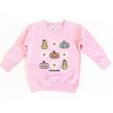 SmileyWorld Pumpkin Daisies Chart - Toddler Graphic Sweatshirt