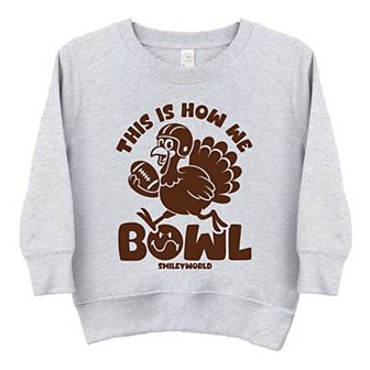 SmileyWorld This Is How We Bowl Turkey - Toddler Graphic Sweatshirt