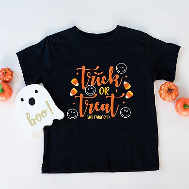 SmileyWorld Trick or Treat Candy - Toddler Short Sleeve Graphic T-Shirt