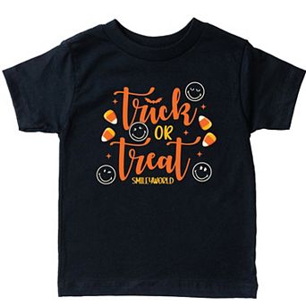SmileyWorld Trick or Treat Candy - Toddler Short Sleeve Graphic T-Shirt
