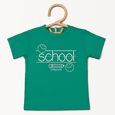SmileyWorld School Handwriting Lines - Toddler Short Sleeve Graphic T-Shirt