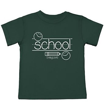 SmileyWorld School Handwriting Lines - Toddler Short Sleeve Graphic T-Shirt