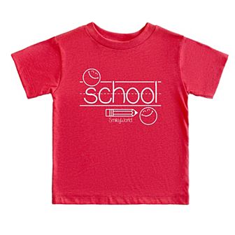 SmileyWorld School Handwriting Lines - Toddler Short Sleeve Graphic T-Shirt