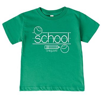 SmileyWorld School Handwriting Lines - Toddler Short Sleeve Graphic T-Shirt
