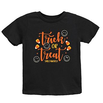 SmileyWorld Trick or Treat Candy - Youth Short Sleeve Graphic T-Shirt