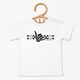 SmileyWorld Skeleton Hang Loose - Toddler Short Sleeve Graphic T-Shirt