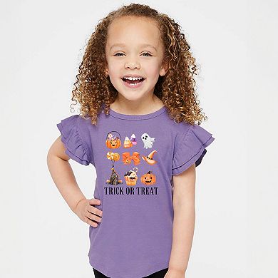 Trick Or Treat Chart - Flutter Sleeve Graphic T-Shirt