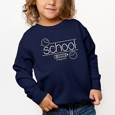 SmileyWorld School Handwriting Lines - Toddler Graphic Sweatshirt
