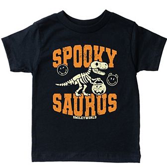 SmileyWorld Spooky Saurus - Toddler Short Sleeve Graphic T-Shirt