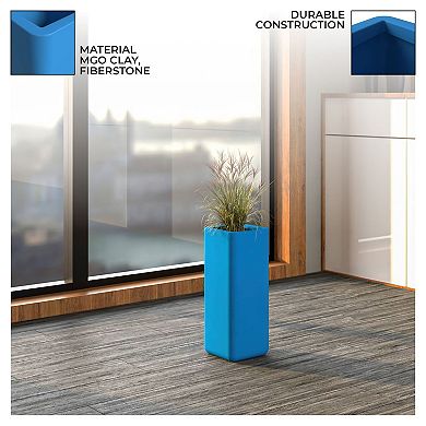 LeisureMod Meadow Series Fiber Stone Planter