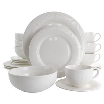 Pallene 20 pc Porcelain Dinnerware Set in White