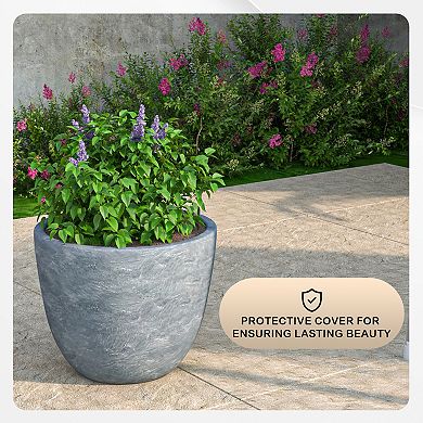LeisureMod Dahlia Series Poly Stone Planter