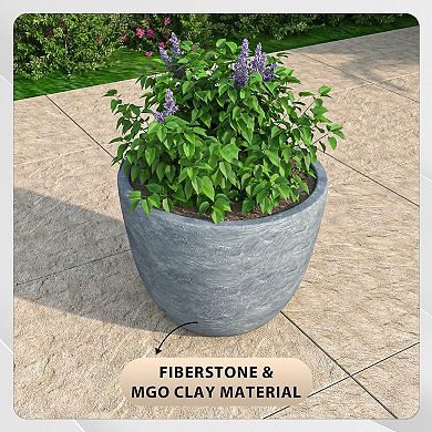 LeisureMod Dahlia Series Poly Stone Planter