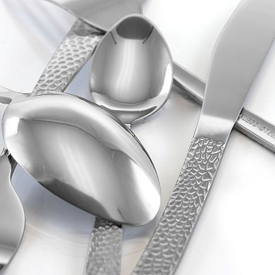 MegaChef Baily 20 Piece Flatware Utensil Set, Stainless Steel Silverware Metal in Silver