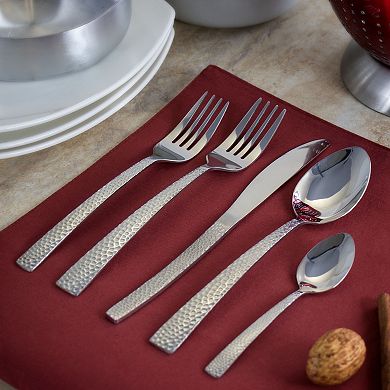 MegaChef Baily 20 Piece Flatware Utensil Set, Stainless Steel Silverware Metal in Silver