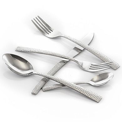 MegaChef Baily 20 Piece Flatware Utensil Set, Stainless Steel Silverware Metal in Silver