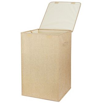 Foldable Laundry Hamper with Lid and Handles, Clothes Basket Storage Organizer