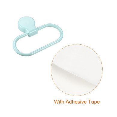2Pcs Wall Mounted Oval Towel Ring ABS Hanging Holder Self-Adhesive for Bathroom Kitchen