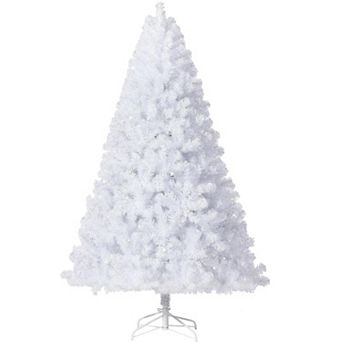 Garvee 7.5Ft White Christmas Tree - 150 Dual-Color LEDs, 288 Branch Tips, Metal Stand