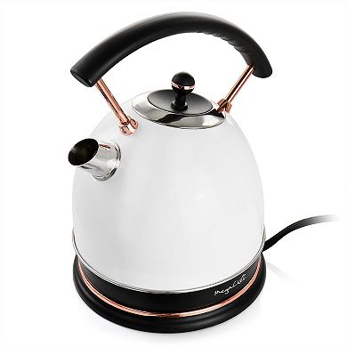 Megachef Pro 1.8 Liter Half Circle Electric Tea Kettle in White