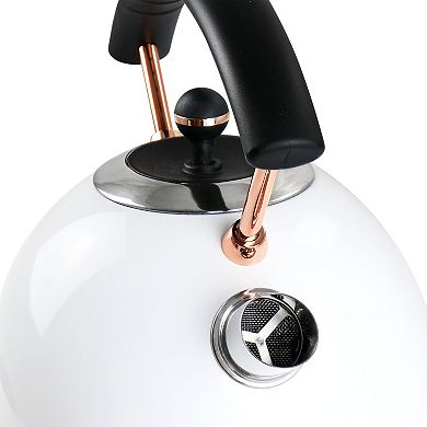 Megachef Pro 1.8 Liter Half Circle Electric Tea Kettle in White