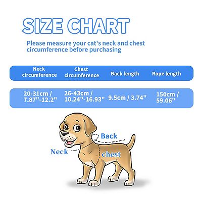 Cat Harness and Leash Set, Escape Proof Soft Lightweight Harness for Travel Walking