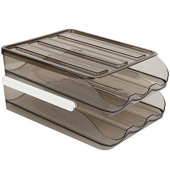Egg Container Holder for Refrigerator Double Layer Egg Storage Box with Lid Automatic Rolling Egg Bo