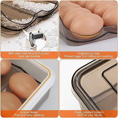 Egg Container Holder for Refrigerator Double Layer Egg Storage Box with Lid Automatic Rolling Egg Bo
