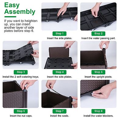 Raised Garden Bed Planter Box with Self-Watering System for Vegetables, Flowers & Herbs