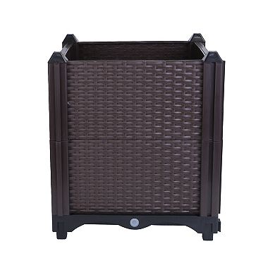 Raised Garden Bed Planter Box with Self-Watering System for Vegetables, Flowers & Herbs