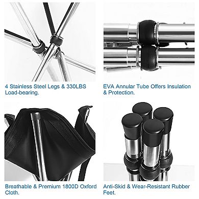 Portable Foldable Camping Stool Lightweight Chair for Hiking, Fishing, BBQ & Travel