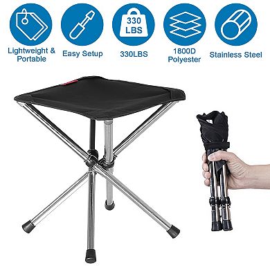 Portable Foldable Camping Stool Lightweight Chair for Hiking, Fishing, BBQ & Travel