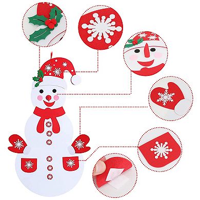 DIY Felt Christmas Snowman Set with 54 Detachable Ornaments, Toddler-Friendly Xmas Decoration