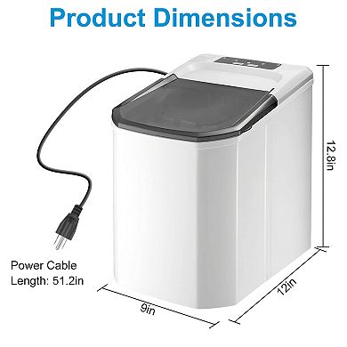 Electric Countertop Ice Maker with Self-Cleaning, 33LBS/24H, Bullet Ice Machine for Home & Office
