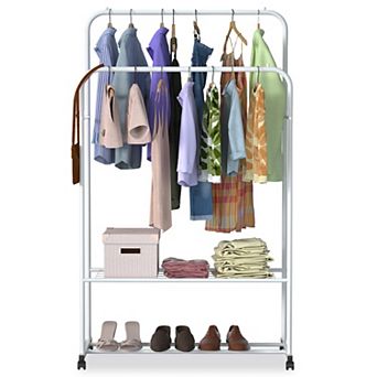 Garment Hanging Rack with Rolling Wheels