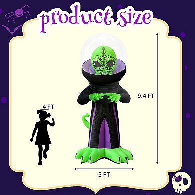 GOOSH 9FT Inflatable Alien with Space Helmet Light-Up Halloween Yard Decoration