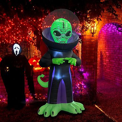 GOOSH 9FT Inflatable Alien with Space Helmet Light-Up Halloween Yard Decoration
