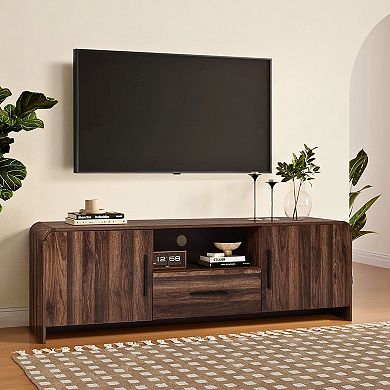 LuxenHome 69" Mid-Century Modern TV Stand for TVs up to 75", TV Console for Living Room, Bedroom