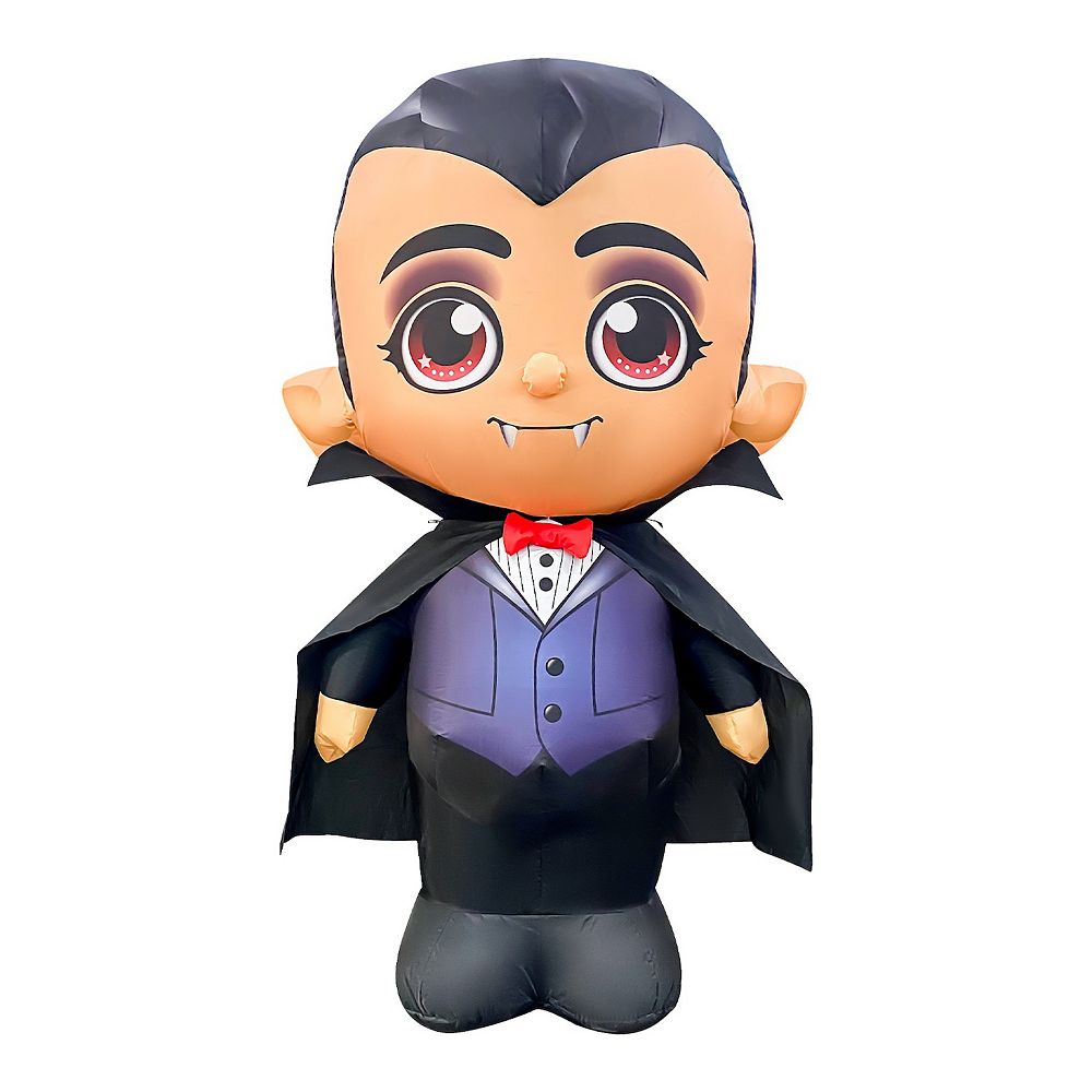 GOOSH 5FT Inflatable Vampire with Cape Light-Up Halloween Yard Decoration