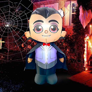GOOSH 5FT Inflatable Vampire with Cape Light-Up Halloween Yard Decoration