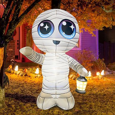 GOOSH 5.2FT Inflatable Cute Mummy with Lantern Light-Up Halloween Yard Decoration