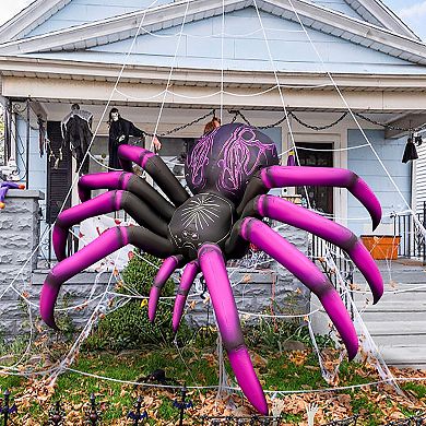 GOOSH 9FT Inflatable Halloween Spider Light-Up Creepy Yard Decoration