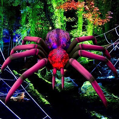 GOOSH 9FT Inflatable Halloween Spider Light-Up Creepy Yard Decoration